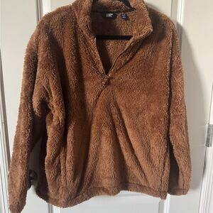 NWOT Lands' End Tan Fleece Jacket Size Medium Petite